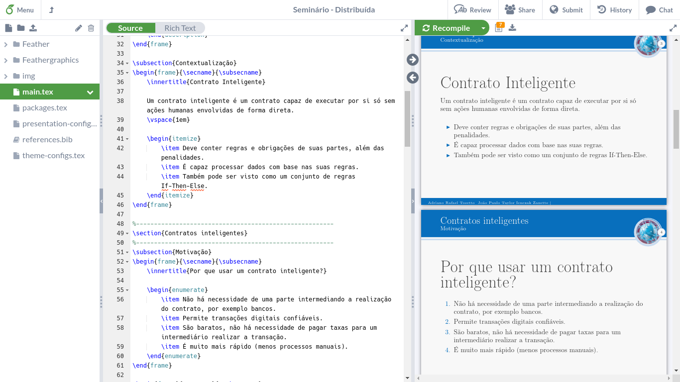 Demonstração do Overleaf